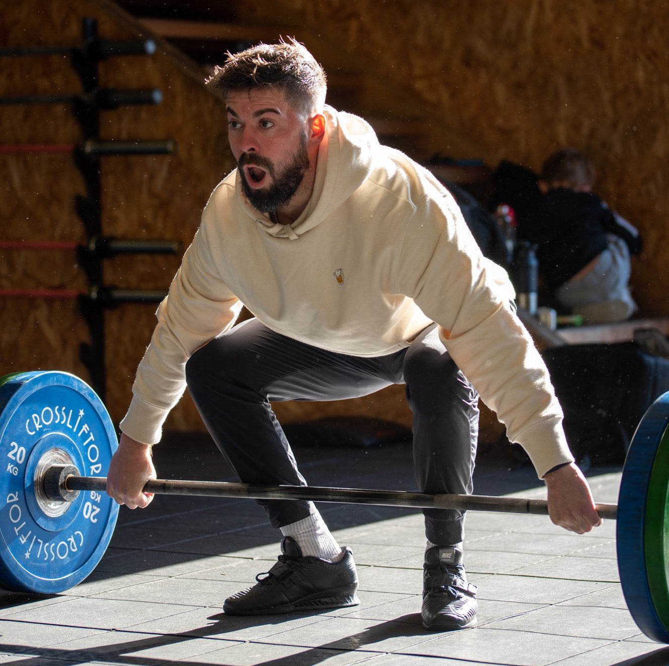 Barbell N' Beer Vintage Creme Herren Sweatshirt