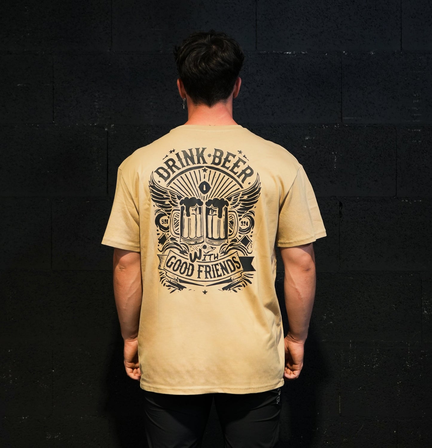DRINK BEER - T-shirt Oversize UNION BEIGE