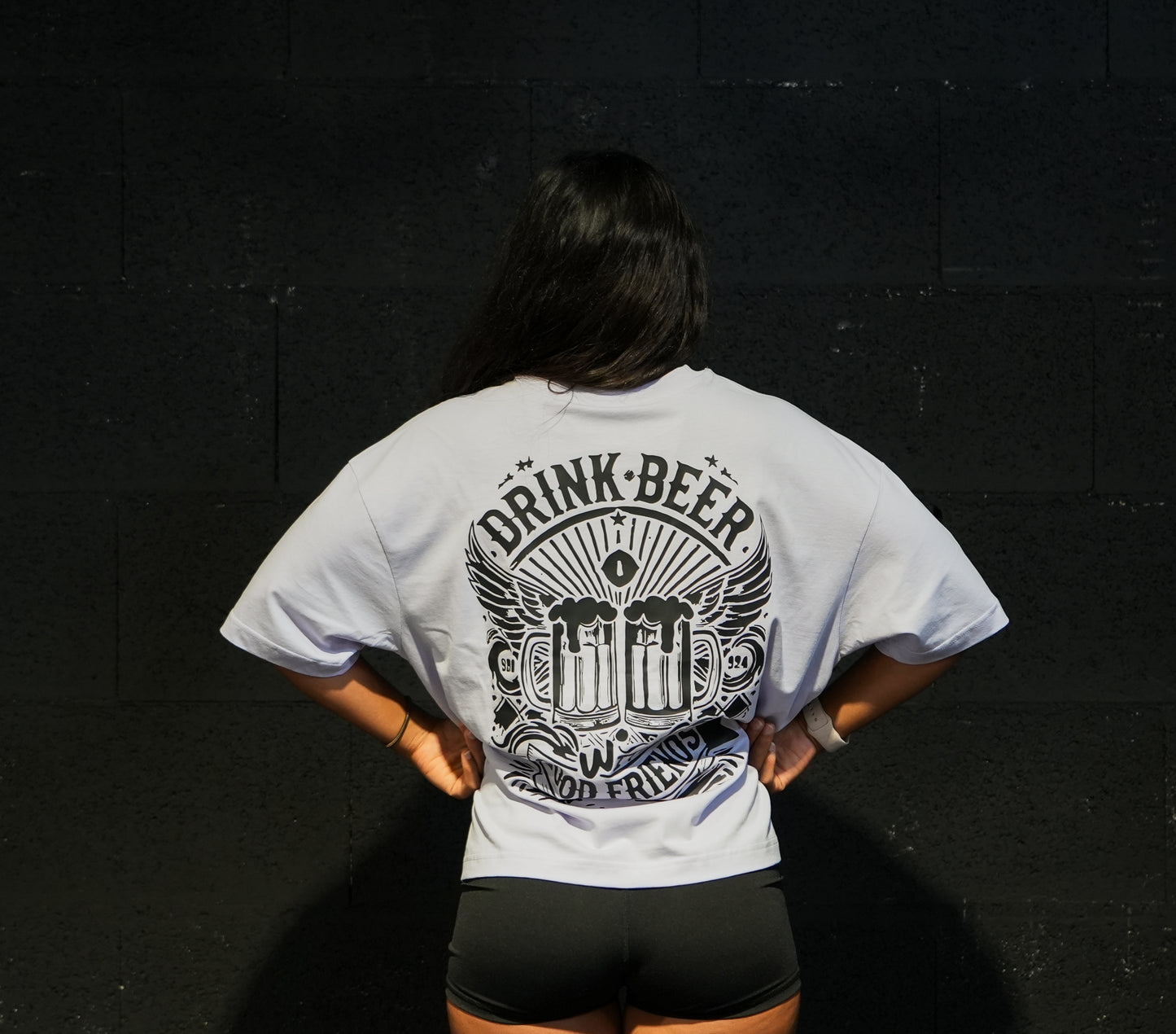 T-Shirt Damen Oversize Drink Beer