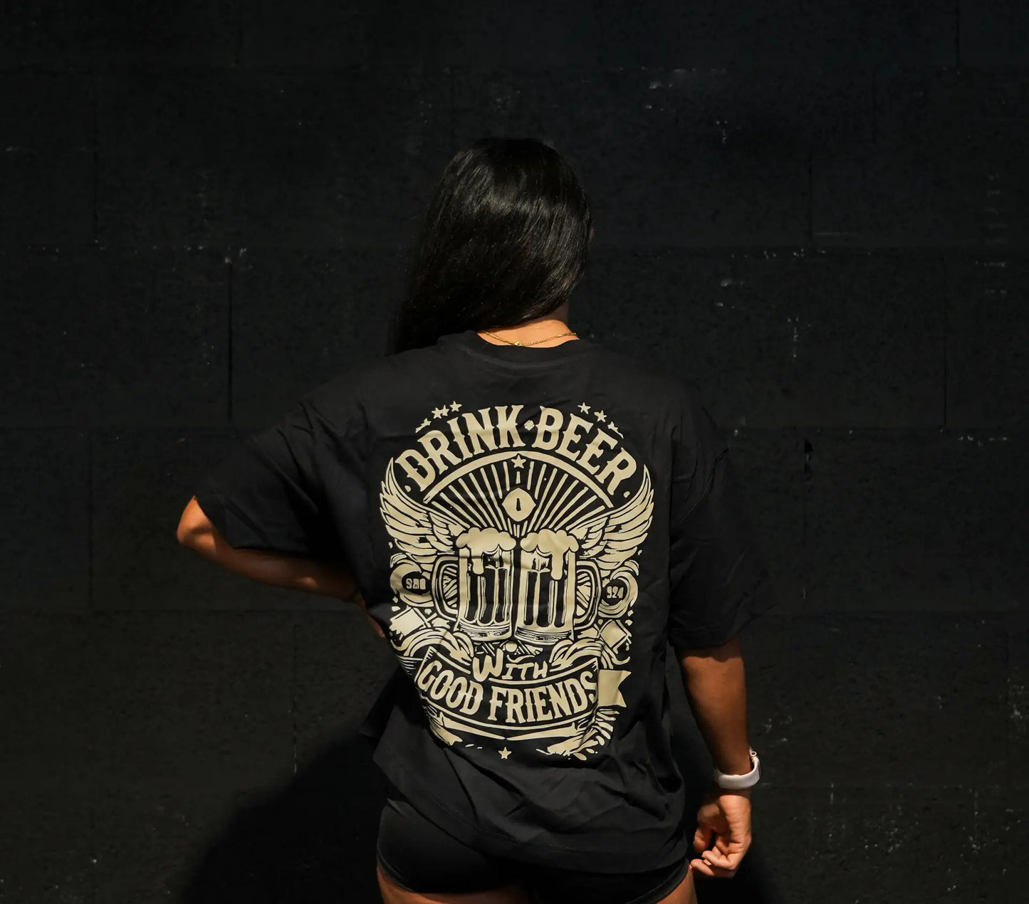 T-Shirt Damen Oversize Drink Beer