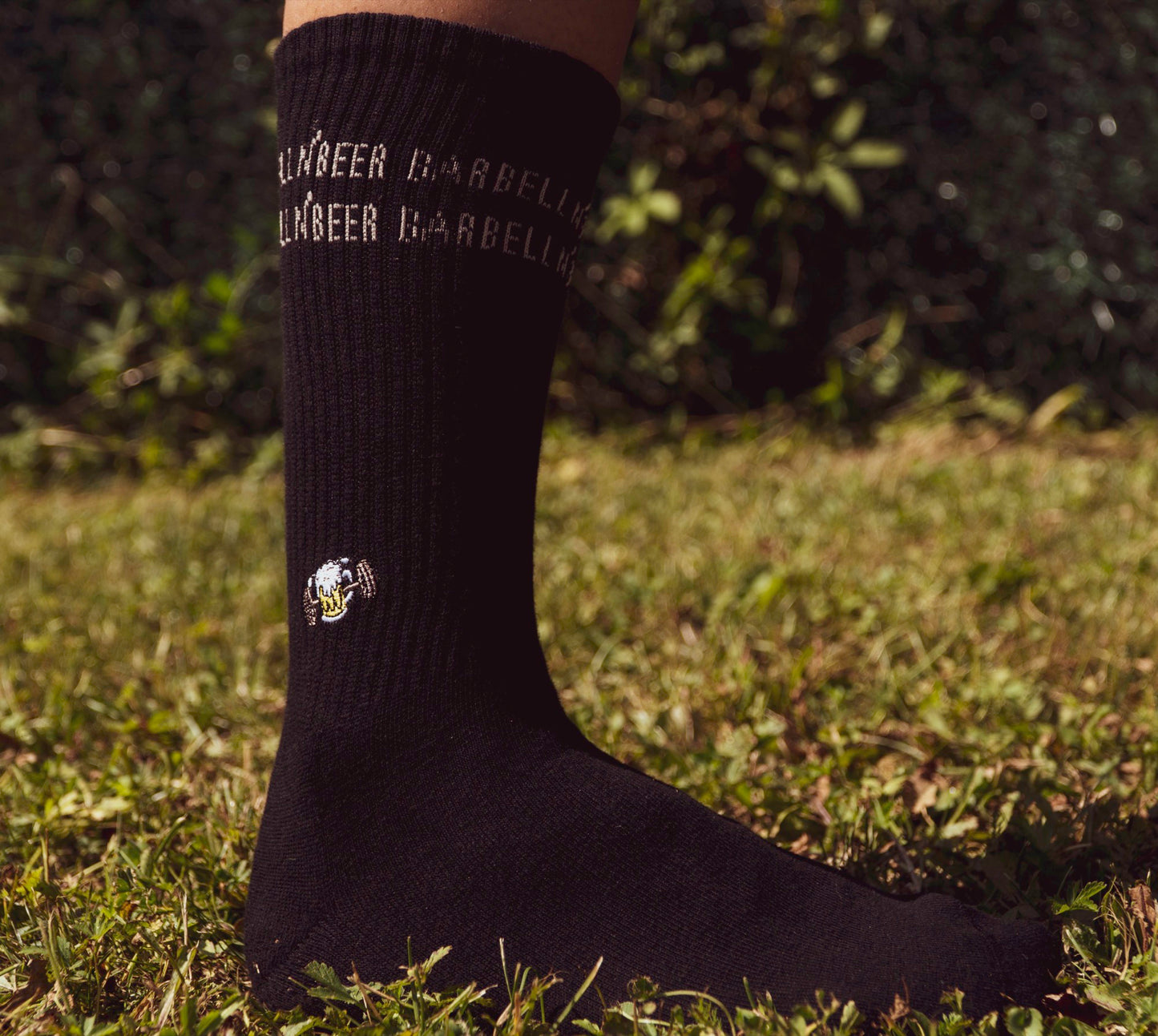 Barbell N' Beer Black Crossfit Socks
