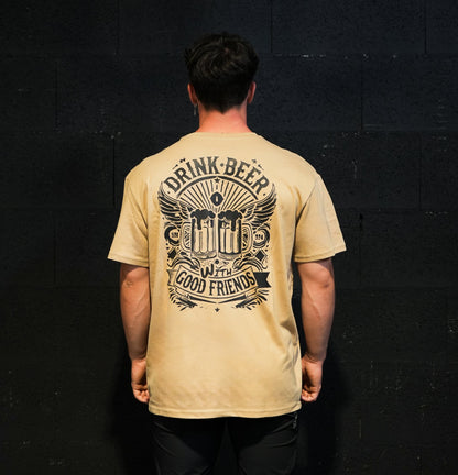 DRINK BEER - T-shirt Oversize UNION BEIGE