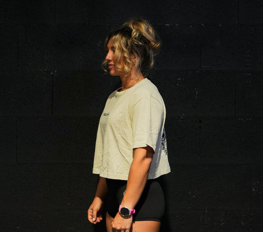 DRINK BEER - Crop Top Oversize - SAND